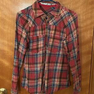Maurices Pink and Blue Casual Button Down Shirt